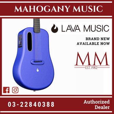 Lava Me 3 38″ Carbon Fiber Blue Smart Guitar (with Space Bag)
