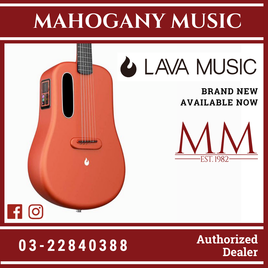 Lava Me 3 38″ Carbon Fiber Red Smart Guitar (with Space Bag)