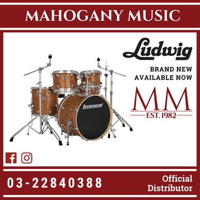 Ludwig LE520010 Evolution 5-Piece Drum Kit w/Hardware & Throne, Cherry (20x16 BD / 14x14 FT / 12x9 TT / 10x8 TT / 14x5 SD)