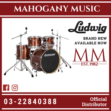 Ludwig LE520024 Evolution 5-Piece Drum Kit w/Hardware & Throne, Copper (20x16 BD / 14x14 FT / 12x9 TT / 10x8 TT / 14x5 SD)