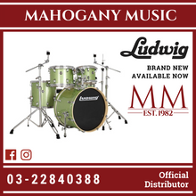 Ludwig LE522018 Evolution 5-Piece Drum Kit w/Hardware & Throne, Mint (22x18 BD / 16x16 FT / 12x9 TT / 10x8 TT / 14x5 SD)