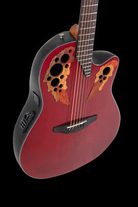 Ovation CE44-RR-G E-Acoustic Guitar Celebrity Elite Mid Cutaway Ruby Red