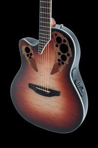 Ovation CE44LX-1R-G E-Acoustic Guitar Celebrity Elite Plus Mid Cutaway ,Lefthand Ruby Burst
