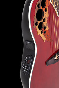 Ovation CE48-RR-G E-Acoustic Guitar Celebrity Elite Super Shallow Cutaway Red