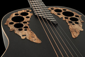 Adamas U581T-SPM-G E-Acoustic Guitar Mid-Depth Non-Cutaway Black Satin Copper Metal Flake