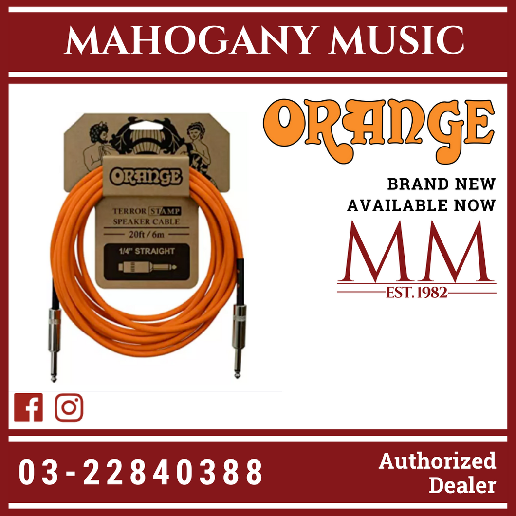 Orange Terror Stamp 1/4 inch - 1/4 Inch Speaker Cable - 20 Foot