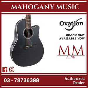 Ovation Applause AB2412-5S E-Acoustic Guitar AB2412II Mid Cutaway 12-string Black Satin