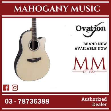 Ovation Applause AB24-4S E-Acoustic Guitar CS Mid Cutaway Natural Satin