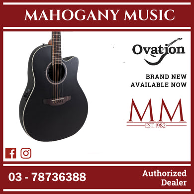 Ovation Applause AB24-5S E-Acoustic Guitar CS Mid Cutaway Black Satin