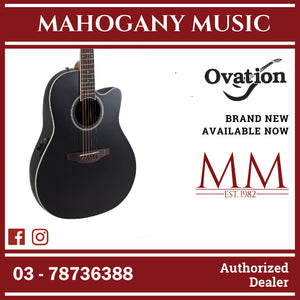 Ovation Applause AB28-5S E-Acoustic Guitar Super Shallow Bowl Cutaway Black Satin