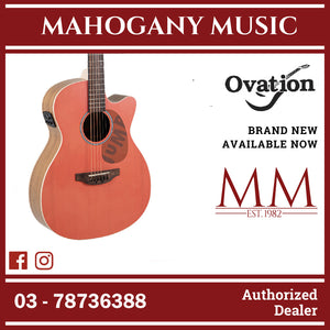 Ovation Applause AEO-69-O E-Acoustic Guitar Jump OM Cutaway Electro Peach
