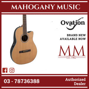 Ovation Applause AB24CC-4S E-Acoustic classical guitar Mid Cutaway Nylon Natural Satin