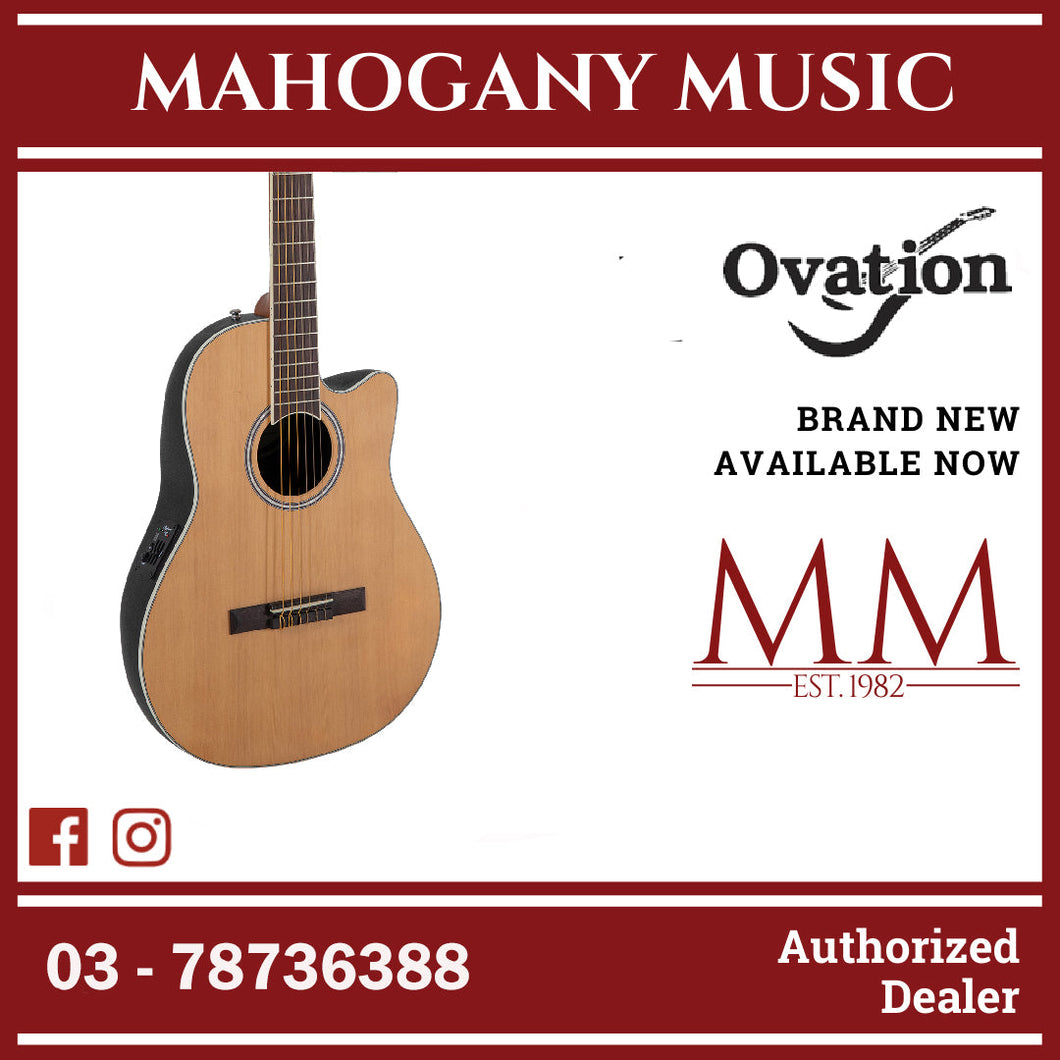 Ovation Applause AB24CC-4S E-Acoustic classical guitar Mid Cutaway Nylon Natural Satin