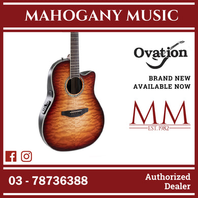 Ovation CS24X-7C-G E-Acoustic Guitar Celebrity Standard Plus Mid Cutaway Cognac Burst Gloss