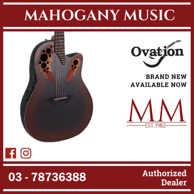 Ovation CE44-RRB-G E-Acoustic Guitar Celebrity Elite Mid Cutaway Reverse Red Burst