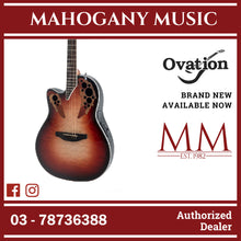 Ovation CE44LX-1R-G E-Acoustic Guitar Celebrity Elite Plus Mid Cutaway ,Lefthand Ruby Burst