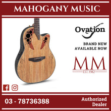 Ovation CE44P-SM-G E-Acoustic Guitar Celebrity Elite Plus Mid Cutaway Natural Spalted Maple