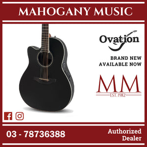 Ovation CS24L-5G-G E-Acoustic Guitar Celebrity  Mid Depth Black Left Handed CS Standard Mid Cutaway Black