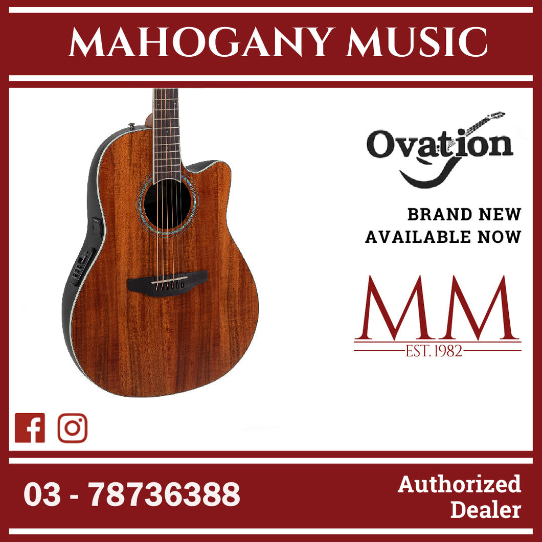 Ovation CS24P-FKOA-G E-Acoustic Guitar Celebrity Standard Plus Mid Cutaway Figured Koa