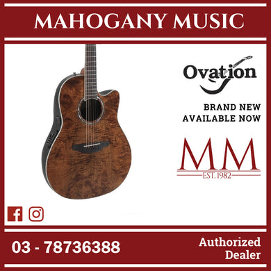 Ovation CS24P-NBM-G E-Acoustic Guitar Celebrity Standard Plus Mid Cutaway Nutmeg Burled Maple