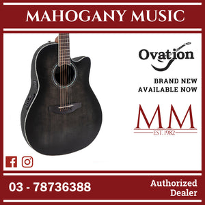 Ovation CS24P-TBBY-G E-Acoustic Guitar Celebrity Standard Traditional Plus Mid Cutaway Transparent Blackburst Flame