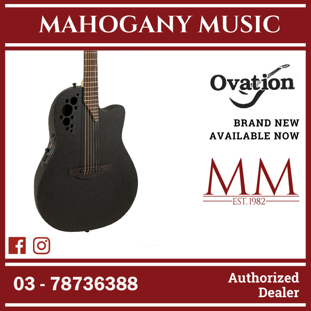 Ovation 1868TX-5-G E-Acoustic Guitar Elite TX Super Shallow Black Textured