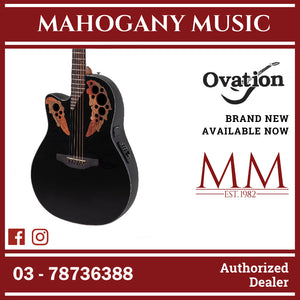 Ovation CE44L-5-G E-Acoustic Left-hand Guitar Celebrity Elite Mid Cutaway Black