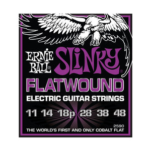 Ernie Ball P02590 Power Slinky Flatwound Electric Guitar Strings, 11-48 Gauge