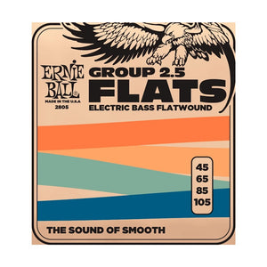 Ernie Ball P02805 Flatwound Group 2.5 Electric Bass Strings, 45-105 Gauge