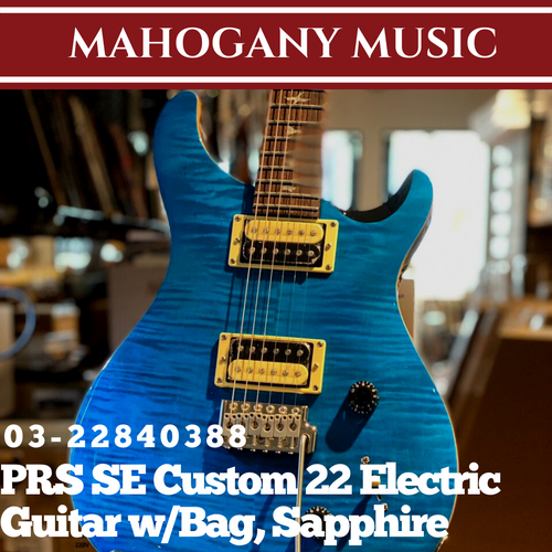 PRS SE Custom 22 Electric Guitar w/Bag, Sapphire