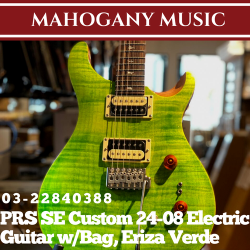 PRS SE Custom 24-08 Electric Guitar w/Bag, Eriza Verde