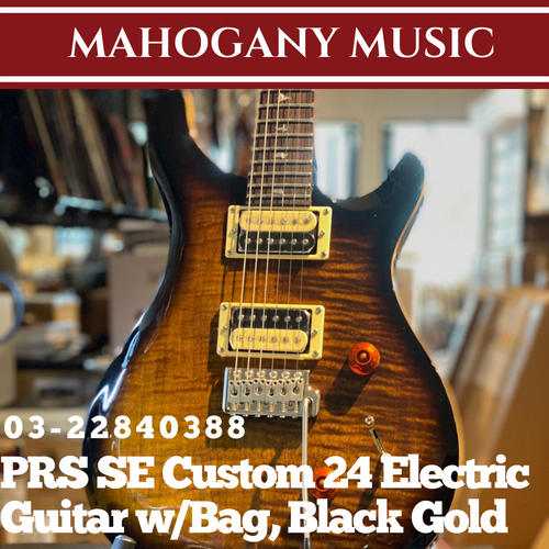 PRS SE Custom 24 Electric Guitar w/Bag, Black Gold