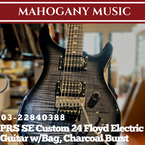 PRS SE Custom 24 Floyd Electric Guitar w/Bag, Charcoal Burst