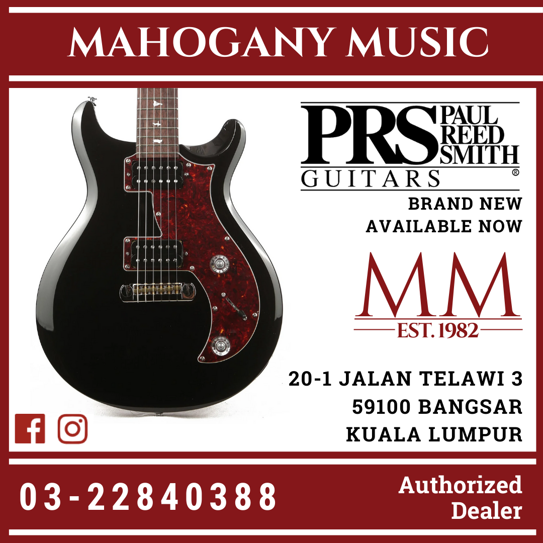 PRS SE Mira Electric Guitar w Bag Black Mahogany Music