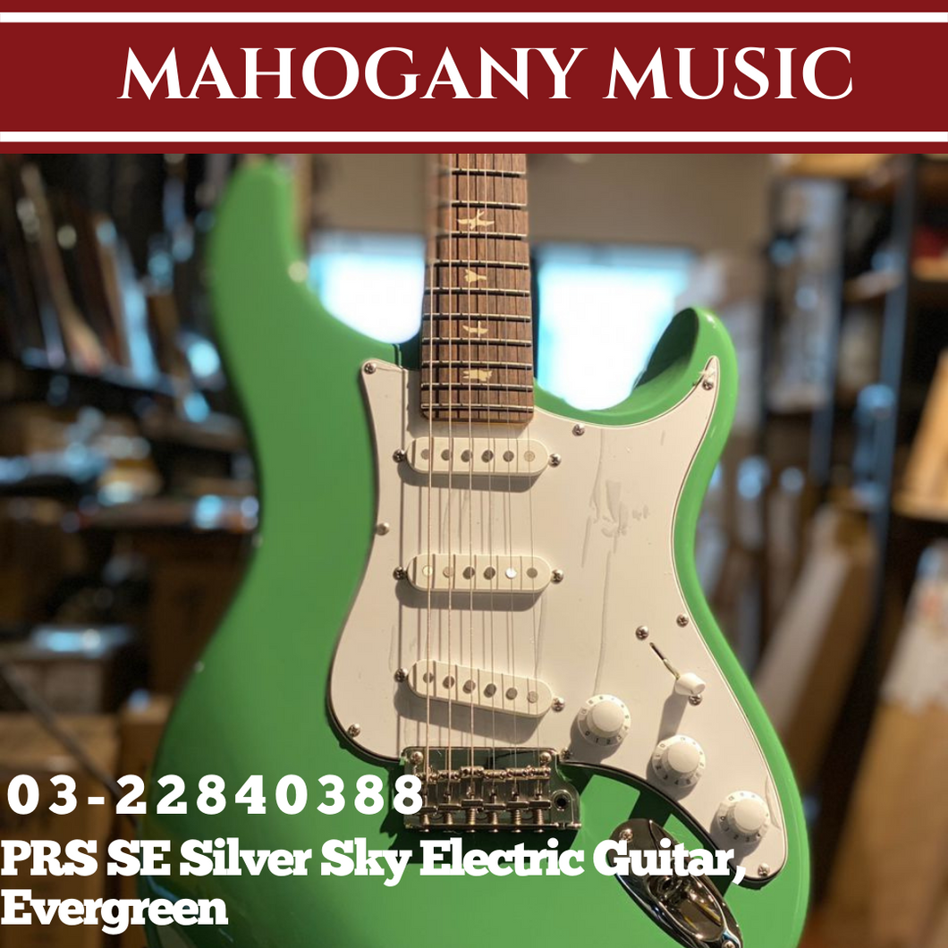 PRS SE Silver Sky Electric Guitar, Evergreen
