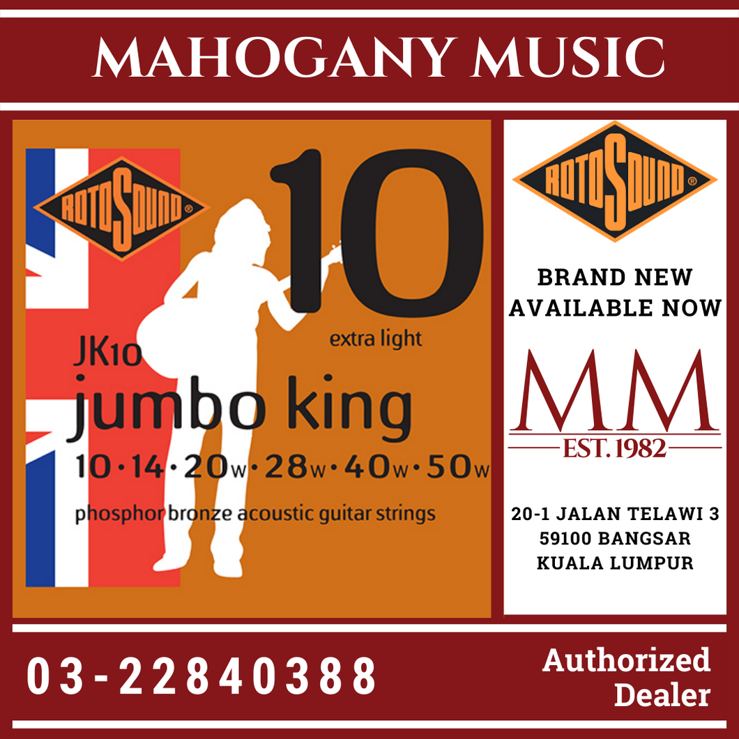 Rotosound JK10 Jumbo King 10-50 Phosphor Acoustic Guitar Strings
