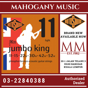 Rotosound Jk11 Jumbo King 11-52 Phosphor Bronze Acoustic Guitar Strings