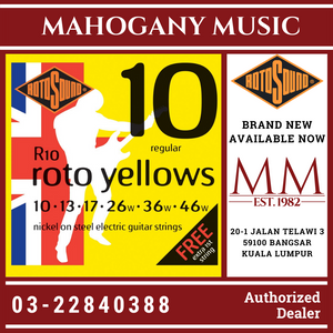 Rotosound R10 Roto Yellows 10-46 Steel Electric Guitar Strings