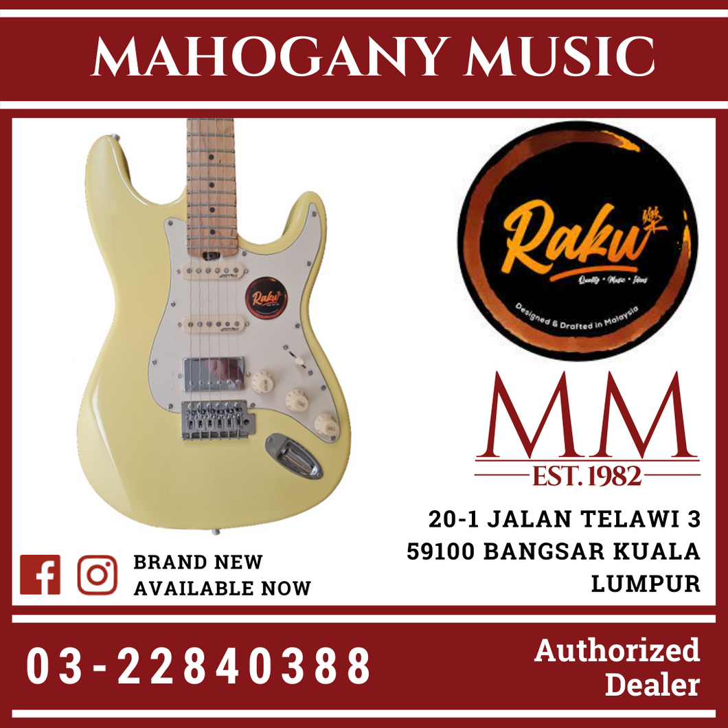 Raku Stratocaster Elegance Series RST-PRHII-OW Olympic White Electric Guitar
