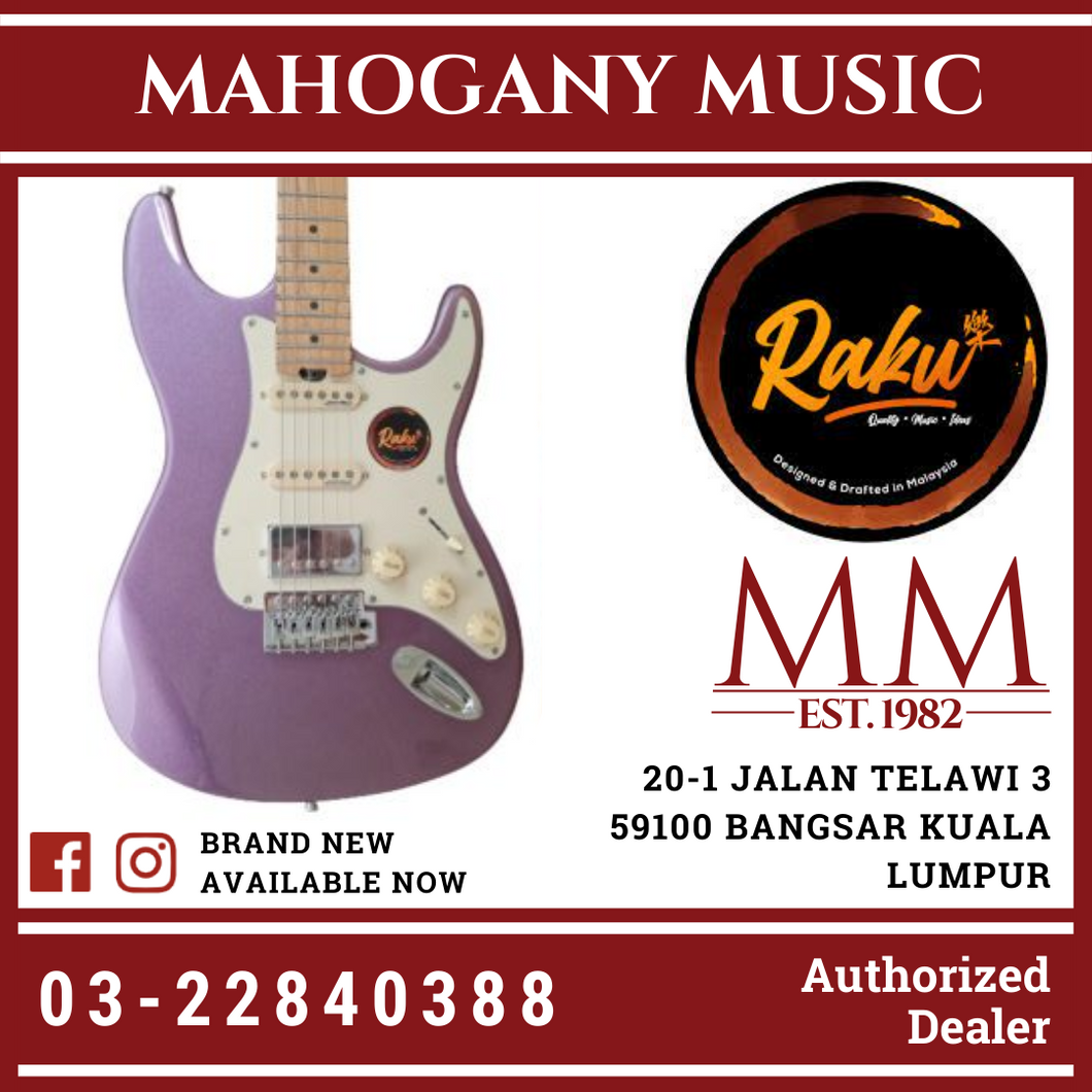 Raku Stratocaster Elegance Series RST-PRHII-PS Purple Electric Guitar
