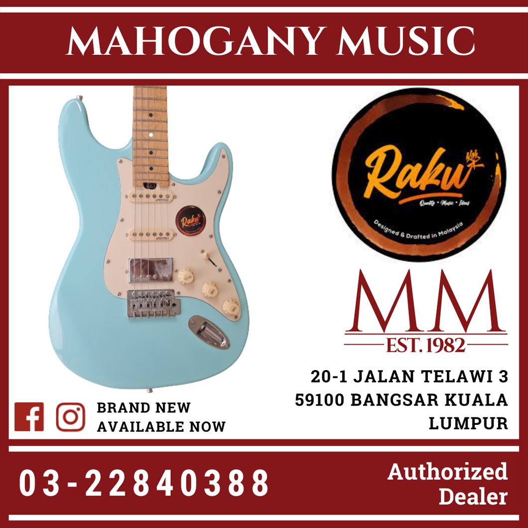Raku Stratocaster Elegance Series RST-PRHII-SB Blue Electric Guitar