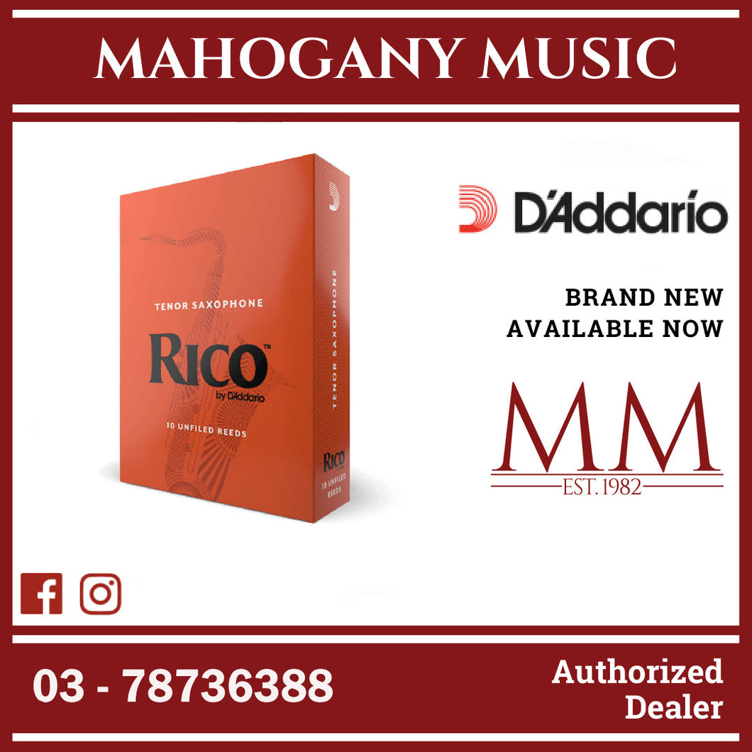 Rico By D’Addario RKA1025 Tenor Saxophone Reeds, Strength 2.5, 10-Pack