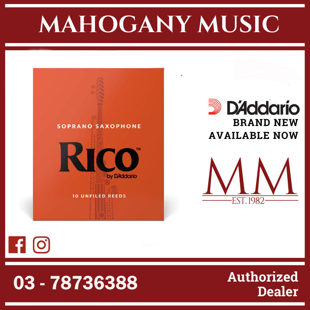 Rico by D'Addario RIA1030 Soprano Saxophone Reeds, Strength 3.0, 10-Pack