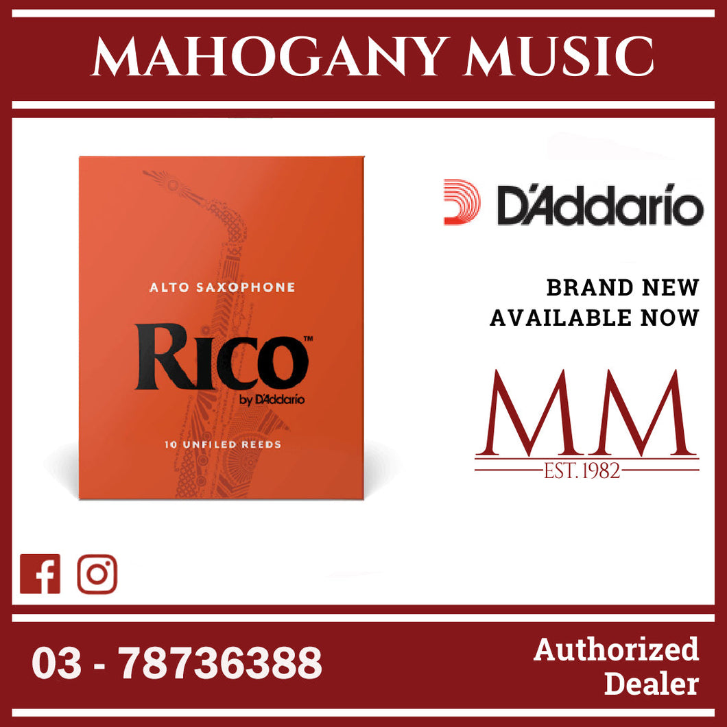 Rico by D’Addario RJA1020 Alto Saxophone Reeds, Strength 2.0, 10-Pack