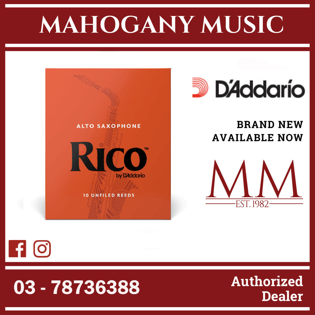 Rico by D’Addario RJA1025 Alto Saxophone Reeds, Strength 2.5, 10-Pack