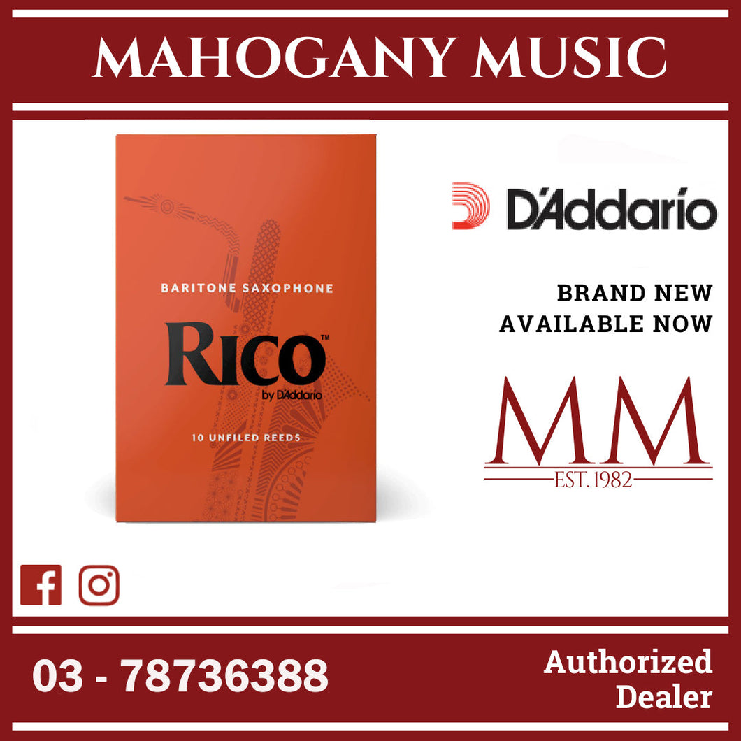 Rico by D’Addario RLA1030 Baritone Saxophone Reeds, Strength 3.0, 10-Pack