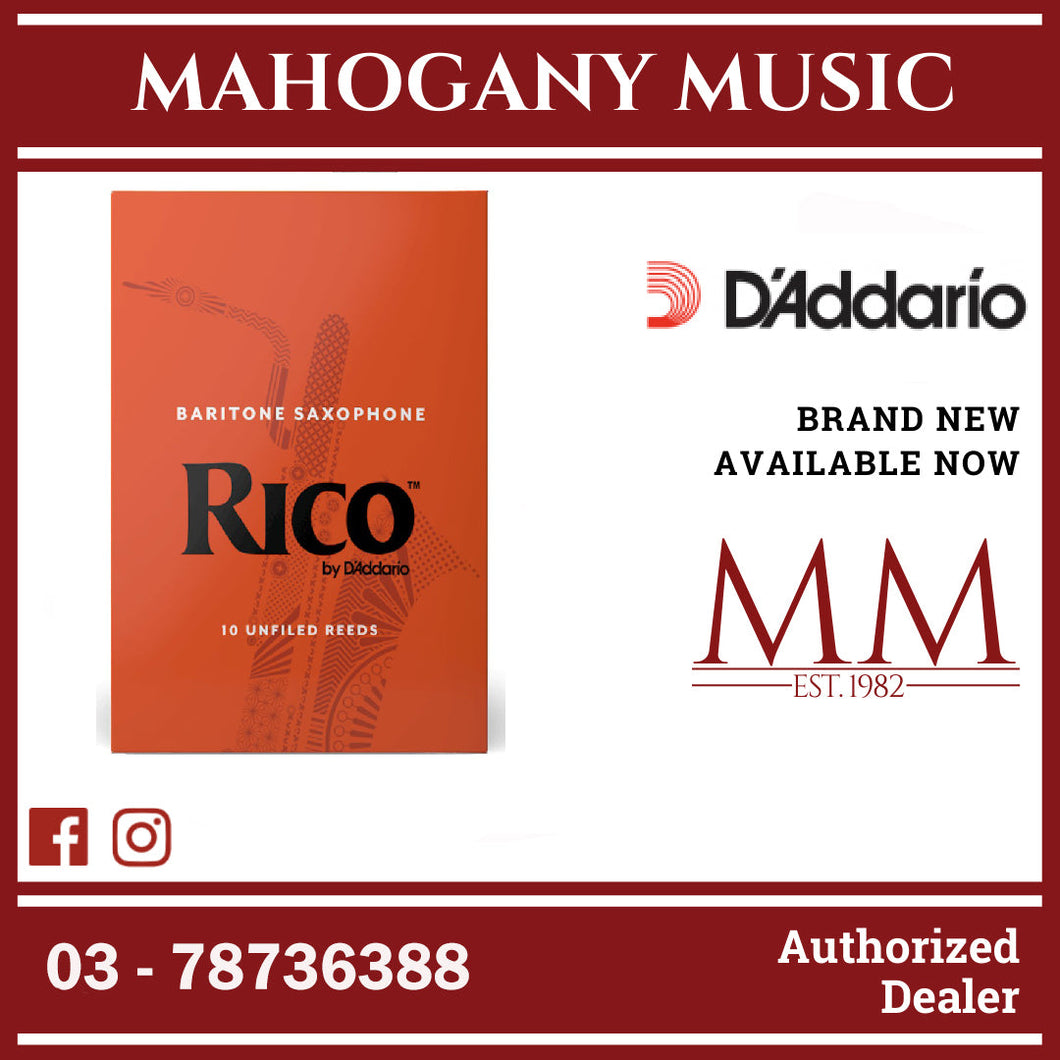 Rico by D’Addario RLA1035 Baritone Saxophone Reeds, Strength 3.5, 10-Pack