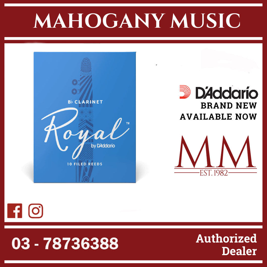 Royal By D'Addario RCB1035 Bb Clarinet Reeds, Strength 3.5, 10-Pack