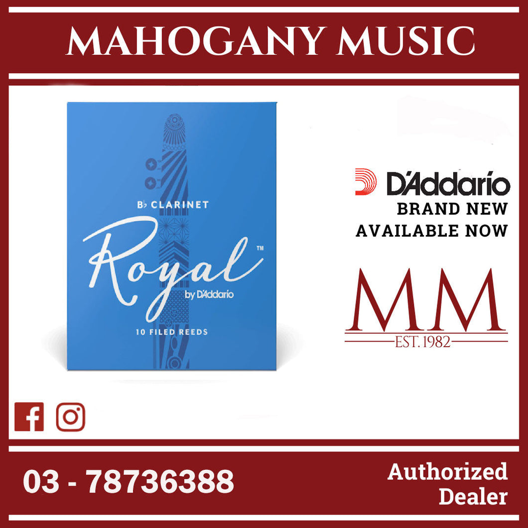 Royal by D'Addario RCB1020 Bb Clarinet Reeds, Strength 2.0, 10-Pack