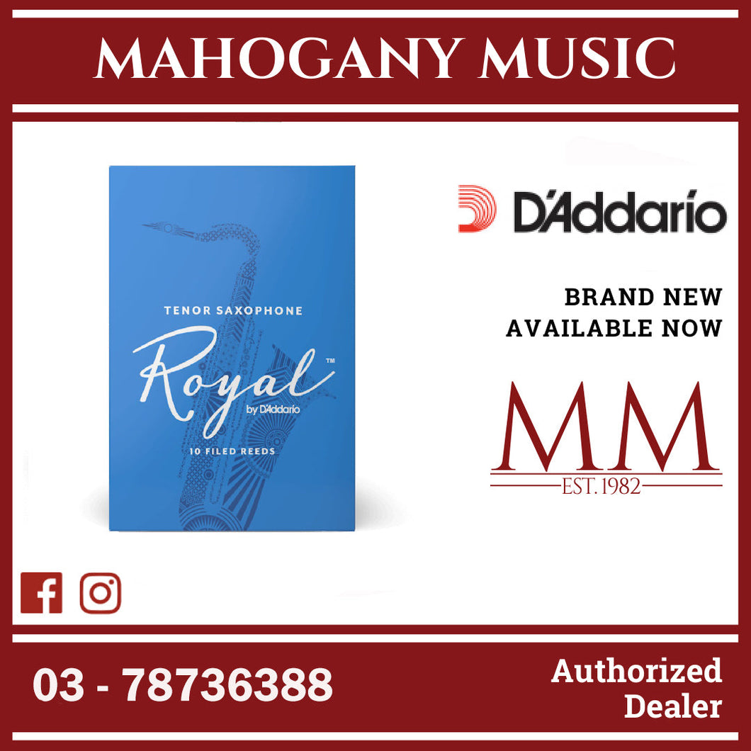 Royal by D’Addario RKB1030 Tenor Saxophone Reeds, Strength 3.0, 10-Pack